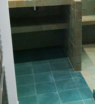 zellige et carreaux ciment dans salle de bains