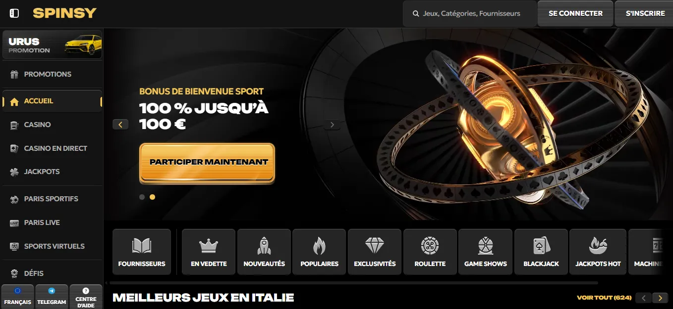 Spinsy Casino : vue d'ensemble complète